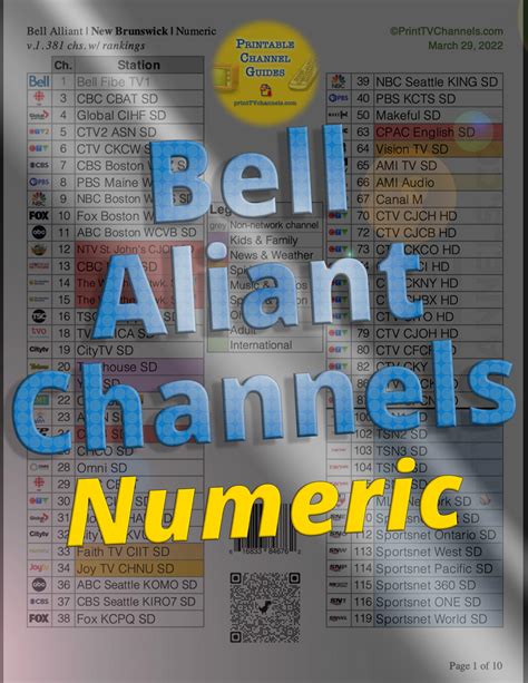 bell aliant channel list.